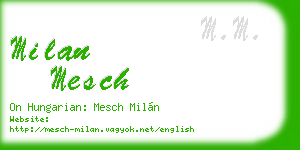 milan mesch business card